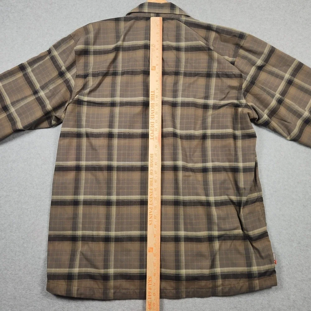 Simms Shirt Mens XL Brown Plaid Fleece Lined Flannel Button Up Outdor Fishing - Picture 8 of 11